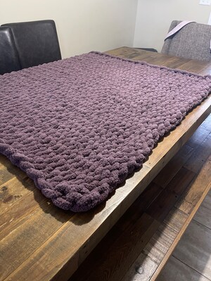 Chunky Cozy Plush Handmade Handknit Chenille Blankets Throws - image6